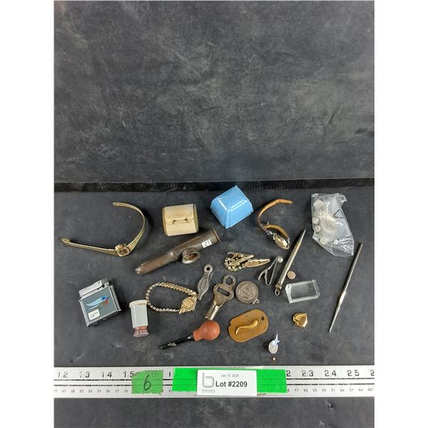 Vintage Watches, Whistler, Lighter, Assorted Curios