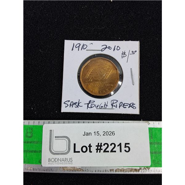 1910 - 2010 Saskatchewan Roughriders Canadian $1 ( Loonie) Coin - Collectible