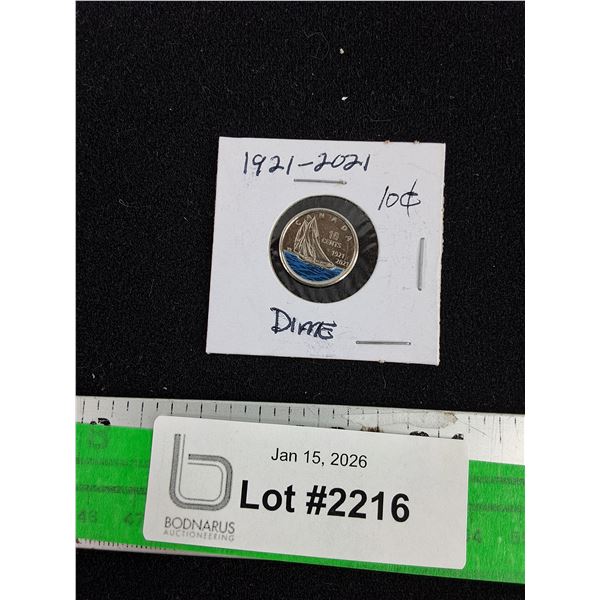 1921 - 2021 Canadian 10 Cents Coin - Collectible