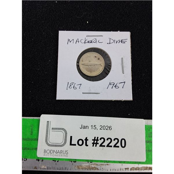 1867 - 1967 Canadian 1 Cent Mackerel Coin - Collectible
