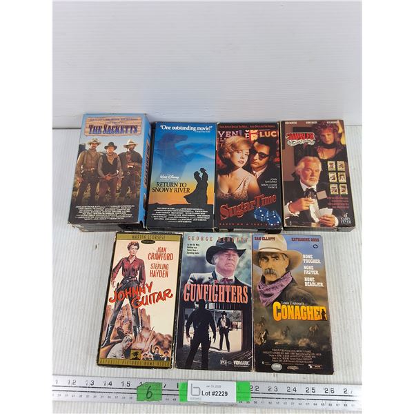 Assorted VHS Movies - The Gunfighters, The Sacketts, Johnny Guitar