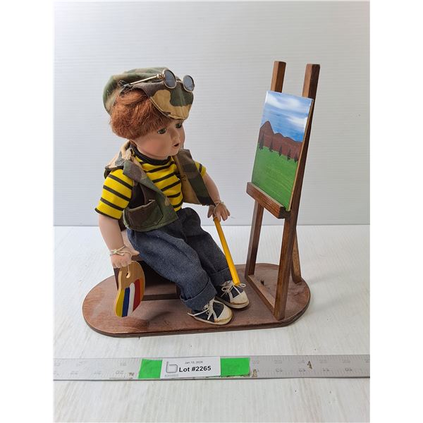 Porcelain Child Painting Doll Up to 12.25"