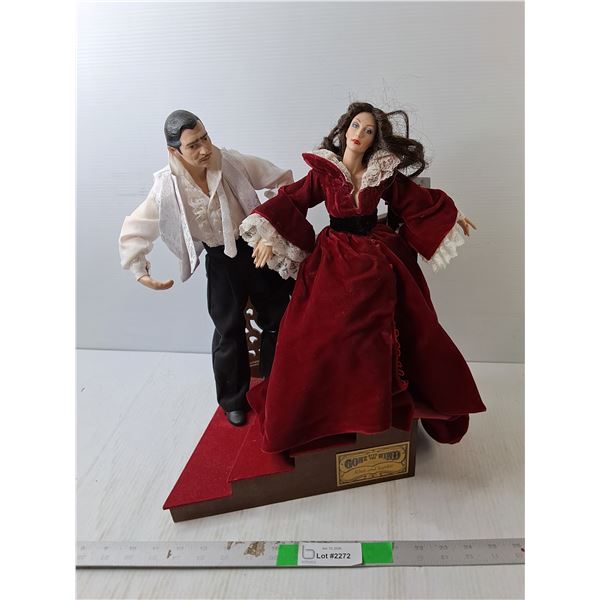 Gone with the Wind Rhett & Scarlett Porcelain Dolls 16.75"