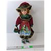 Image 1 : Christmas Porcelain Doll with Stand 18", Pickup Preferred