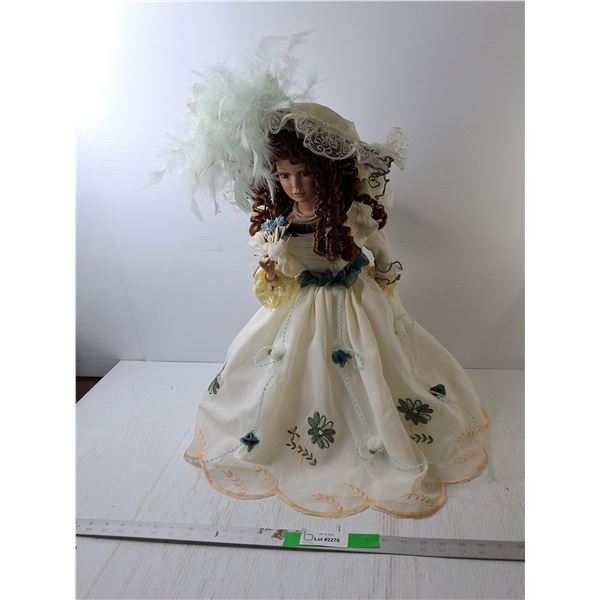 Victorian Style Porcelain Doll with Stand 23", Pickup Preferred