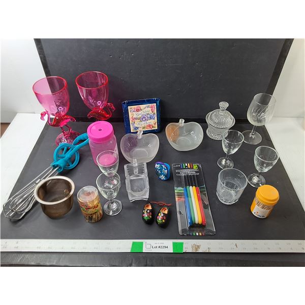 Paring Knives, Whisk, Sugar Bowl, Misc.