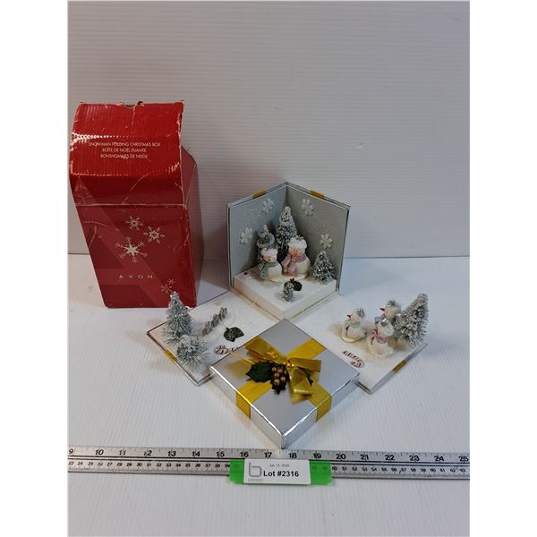 Avon Snowman Folding Christmas Box