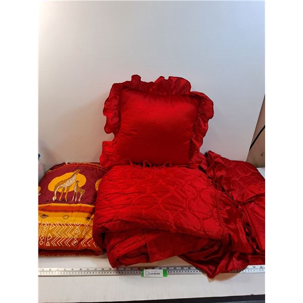 Queen Sized Top Blanket & (2) Pillow Cases & Pillow & African Sheet