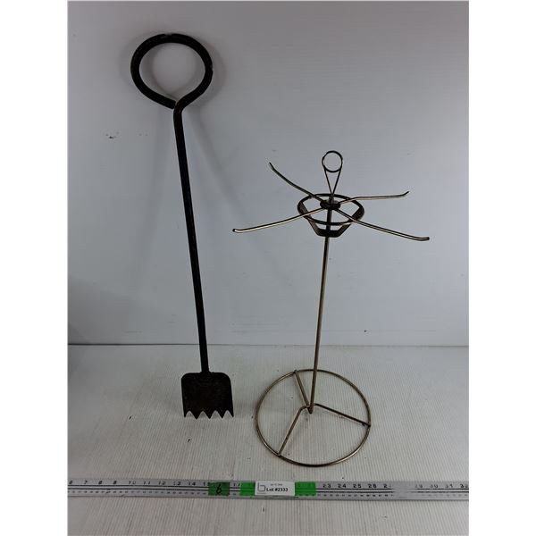 Brass Wire Display Stand  21", Vintage Hand Ice Chopper - PICK UP