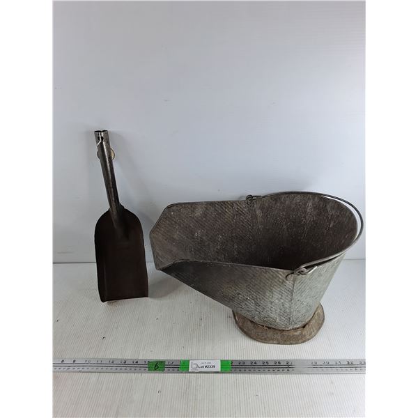 Vintage Coal Scuttle Bucket w/ Metal Scoop - PICK UP
