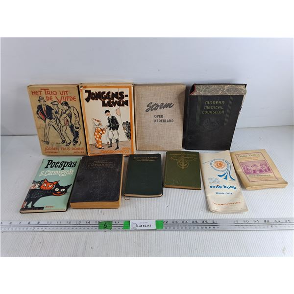 (10) Books - Modern Medical Counselor, Jongens - Leven, Poespas, Abbott's Dictionary