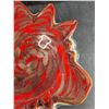 Image 2 : Vintage Murano Style Art Glass Starburst Bowl - Red & Gold Swirl