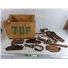 Image 1 : Vintage Wooden 7 Up Crate 17" x 12" x 12", Rustic Metal Hardware & Tools Lot - PICK UP