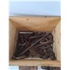 Image 5 : Vintage Wooden 7 Up Crate 17" x 12" x 12", Rustic Metal Hardware & Tools Lot - PICK UP