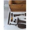 Image 2 : Junior Wooden Crate 17 1/2" x 9" x 8", Tire Pressure Gauge, Tool Caddy, Brush, Wrenches, Metal File