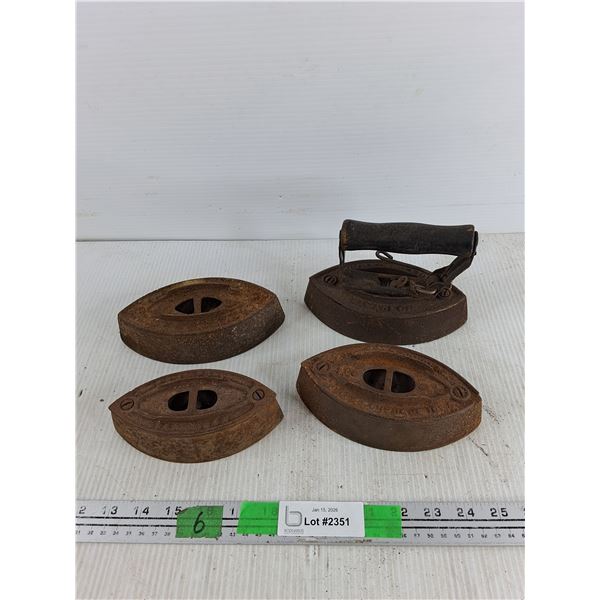 (4) Vintage Clothes Irons - PICK UP