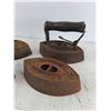 Image 4 : (4) Vintage Clothes Irons - PICK UP