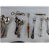 Image 3 : Measuring Spoons, Barber's Scissors, Cherry Pitter, Tongs, Dessert Spoons & Forks