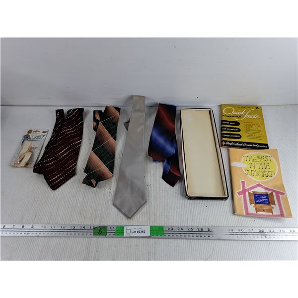 (4) Ties, Beltx Trolley Garters, Quick Canadian Facts & The Best in the Cupboard Books