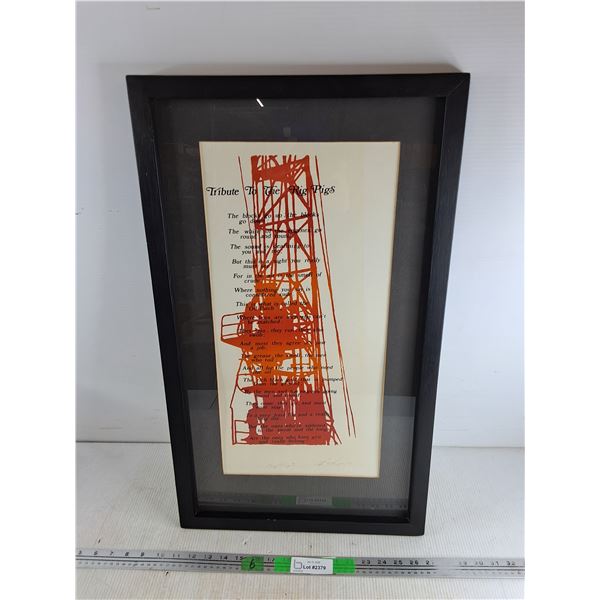 Framed Tribute to The Rig Pigs Wall Art 28" x 16" - PICK UP