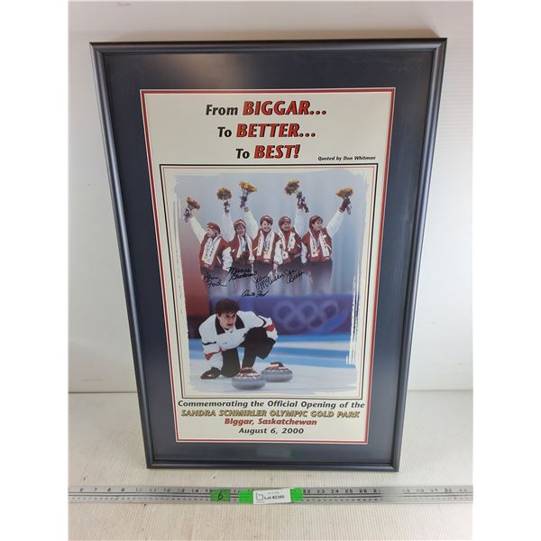 Framed Sandra Schmirler Olympic Gold Park Wall Art 21" x 18 5/8"