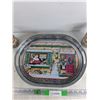 Image 4 : (2) Pop Can Coolers, Christmas Serving Tray 16" x 12"