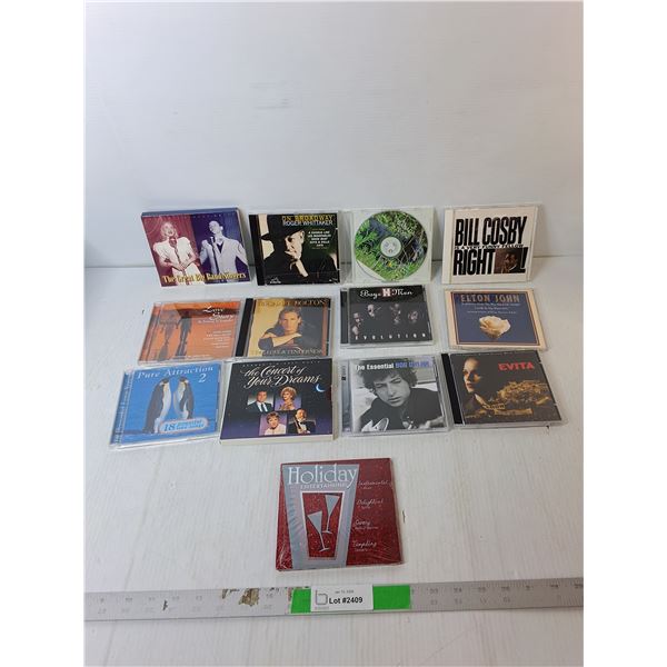 (13) CDs- Elton John, Bill Cosby, Boys II Men, Misc.