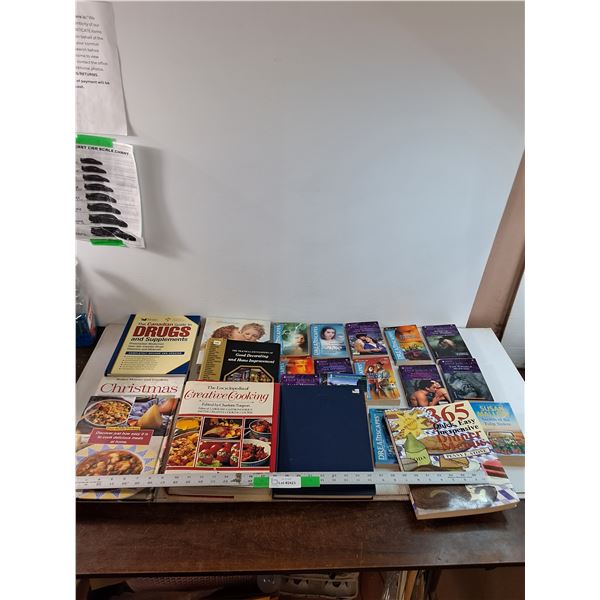 (23) Books, Christmas all through the house, The Canadian Guide To Drugs and Supplements, Night Mist