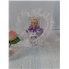 Image 4 : J - line Tote Couple Résine Decoration, (2) Small Blown Glass Swan Vases, misc