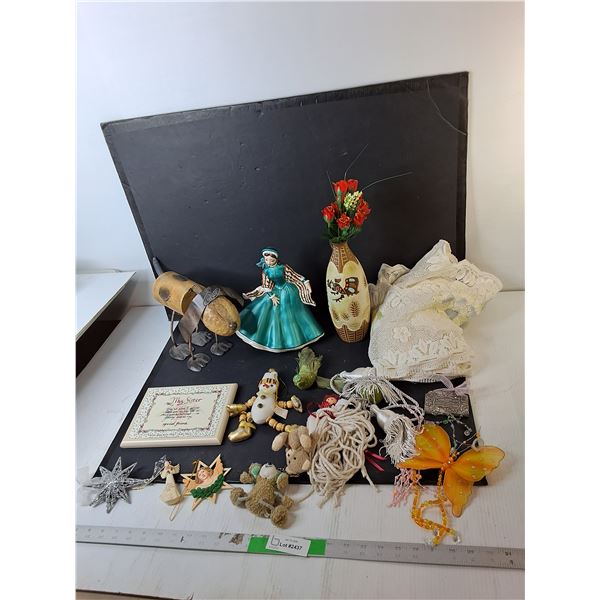 Slinky Dog Figurine, Vase with Artificial Flowers 15 , Tree Ornaments, Misc.