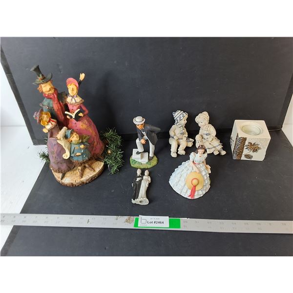Ceramic & Wooden Figurines Up to 11.25", Candleholder