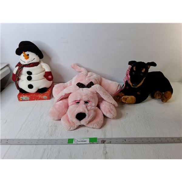 Stuffies- Snowman- As Is, Doberman, Other