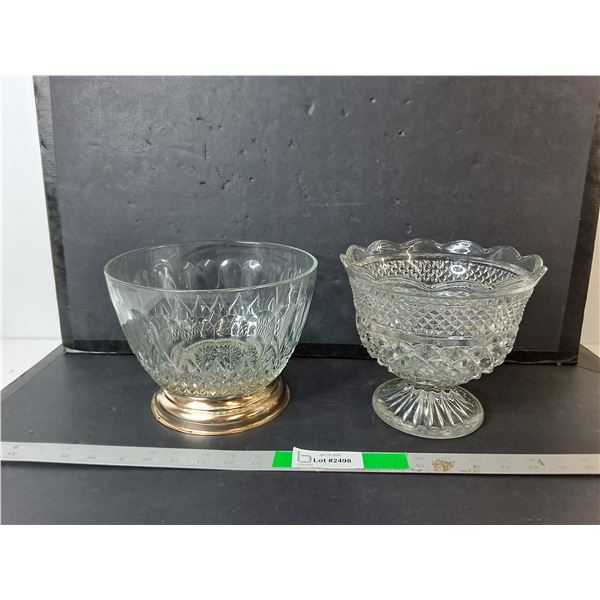 (2) Decorative Glass Bowls
