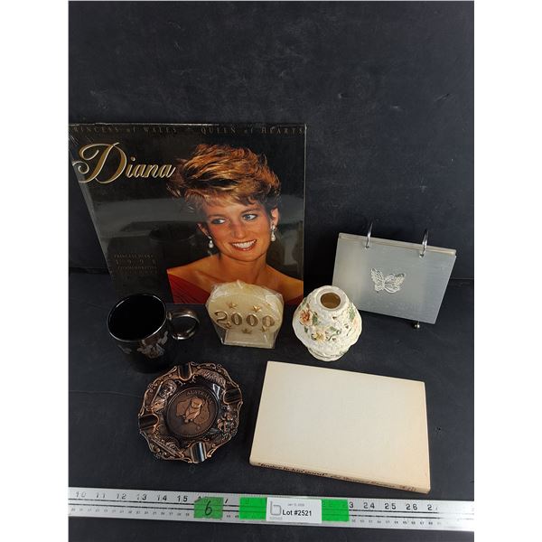 Mickey Mouse Mug, Australia Ash Tray, 2000 Candle The Princess Diana Calendar, Picture Album, Book