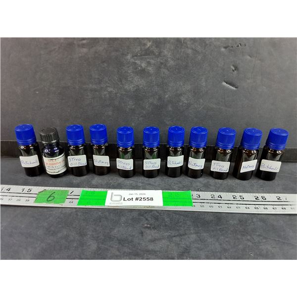 (11) Essential Oils - Patchouli, Nutmeg, Stress Oil Blend, PICKUP ONLY