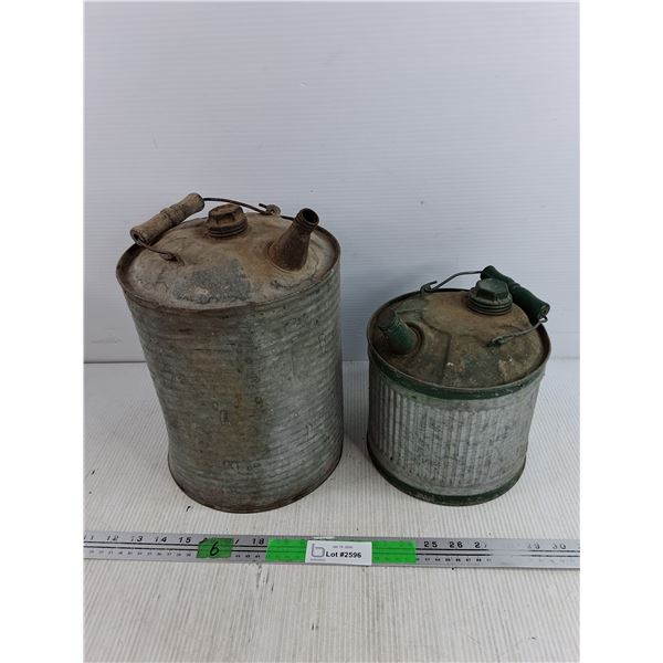 (2) Vintage Steel Oil Cans