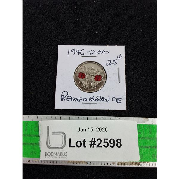 1946 - 2010 Canadian 25 Cents Canadian Remembrance Coin - Collectible