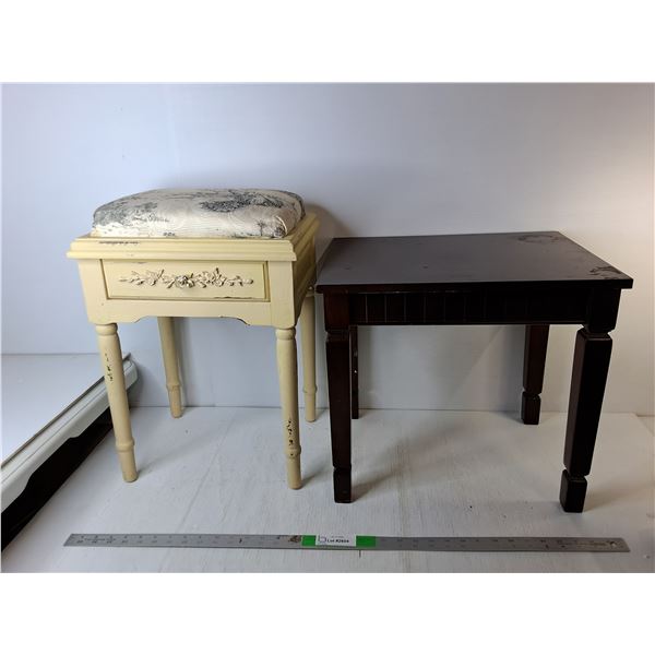 * (2) Wooden Stools Up to 21" Tall and 18" Long - PICK UP ONLY