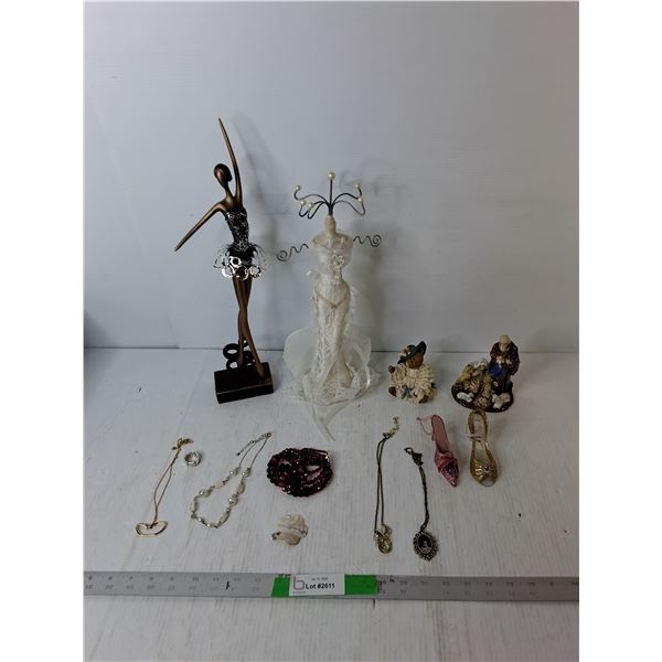 Jewelry, Jewelry Stand, Ballerina Figurine 17.75", Misc.