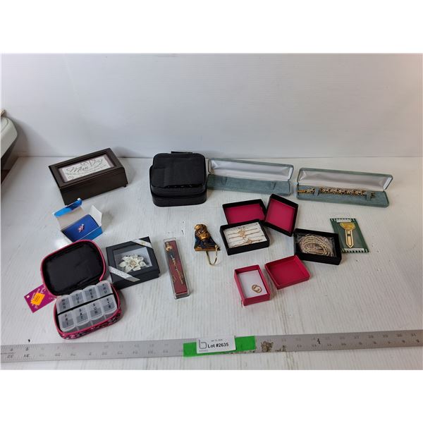 Jewelry Boxes, Jewelry, Pill Sorter, Misc.