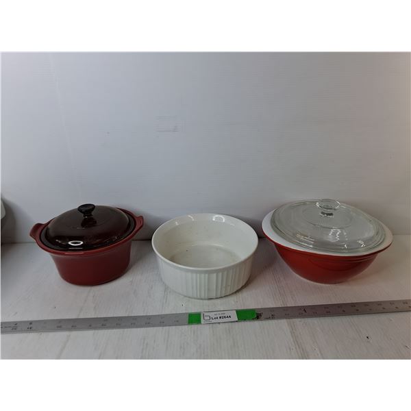 (3) Casserole Dishes Up to 10.5" Diameter