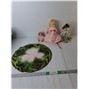 Image 1 : Porcelain & Plastic Dolls Up to 10" & Side Table Cover