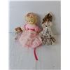 Image 2 : Porcelain & Plastic Dolls Up to 10" & Side Table Cover