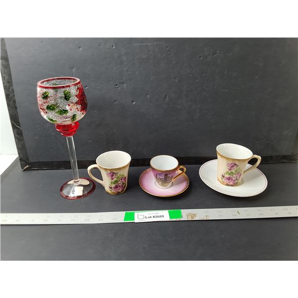 Teacups, Dessert Plates, Wine Glass
