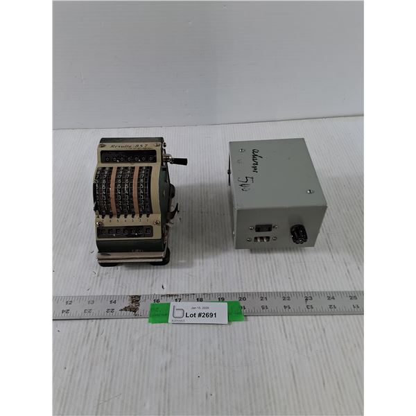 Vintage Resulta BS7 Calculator, Small Metal Electrical Control Box, Both As Is