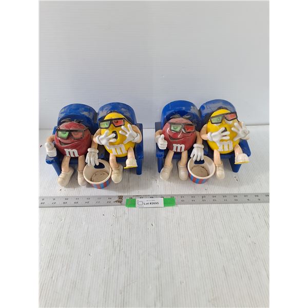 (2) Vintage Collectible M&Ms At the Movies Candy Dispensers