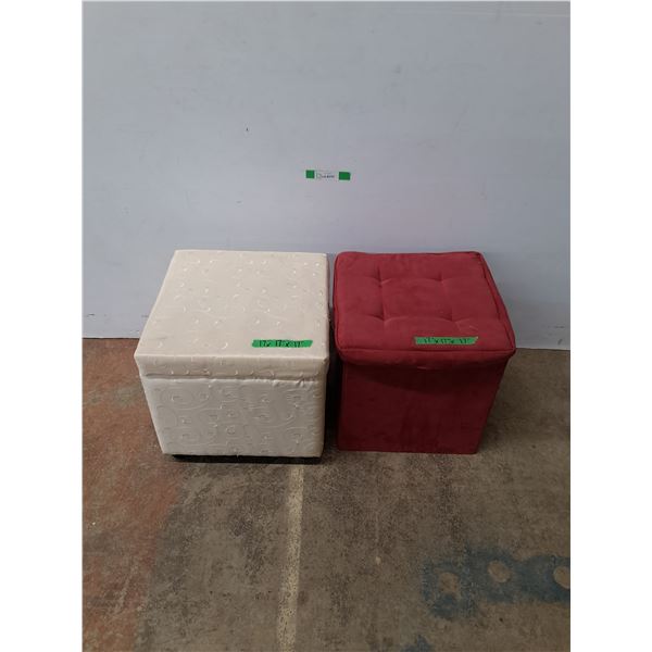 *(2) Square Cloth Storage Compartments/ Foot Stools, Measurements In Pics, Pickup Preferred