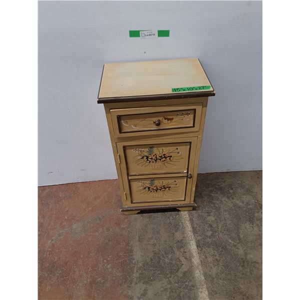 * Rectangular Painted MDF Cabinet w/ Drawer, Measurements In Pics, Cannot Ship