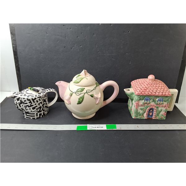 (3) Decorative Teapots