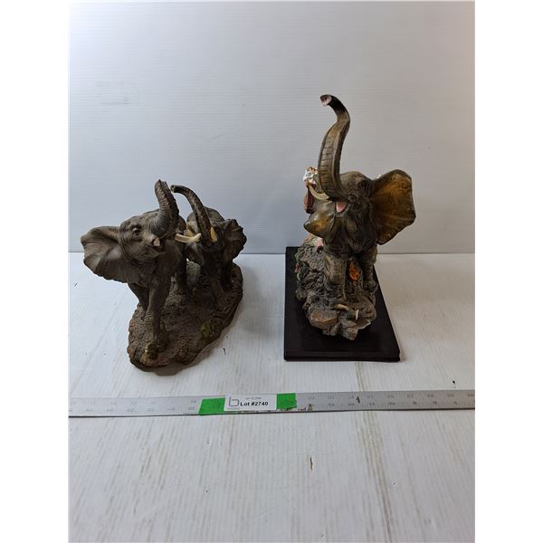 (2) Elephant Figurines Up to 14" Tall - PICK UP -Fragile